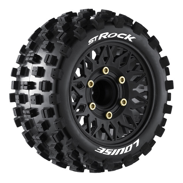 LOUISE RC WORLD LT3273SX Tires & Rims ST-ROCK 1/10 Soft (Loose 12, 14, and 17 mm Hex) (2)