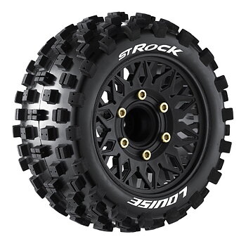 LOUISE RC WORLD LT3273SX Tires & Rims ST-ROCK 1/10 Soft (Loose 12, 14, and 17 mm Hex) (2)