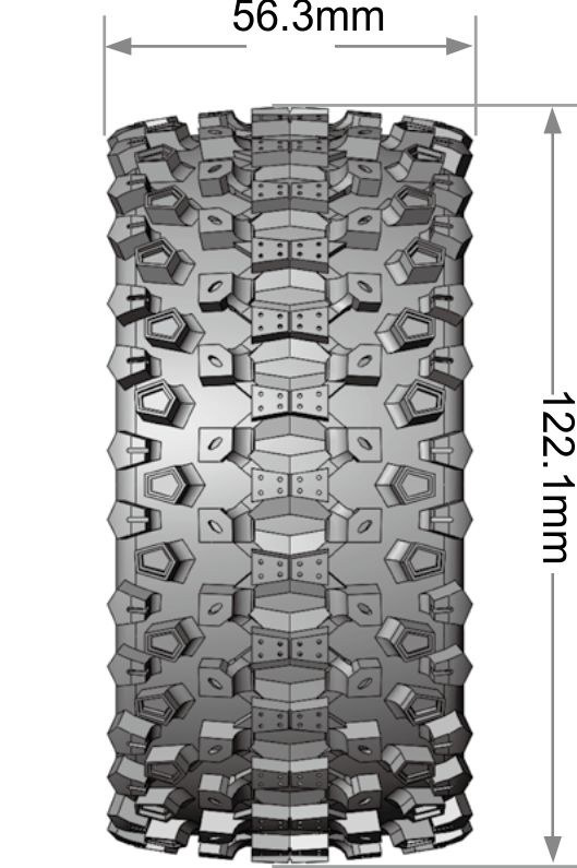 LOUISE RC WORLD LT3313SX Däck & Fälg ST-UPHILL 1/10 Soft MFT (Lös 12, 14 & 17mm Hex) (2) - 2