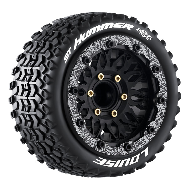 LOUISE RC WORLD LT3314SX Däck & Fälg ST-HUMMER 1/10 Soft MFT (Lös 12, 14 & 17mm Hex) (2)