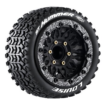 LOUISE RC WORLD LT3314SX Däck & Fälg ST-HUMMER 1/10 Soft MFT (Lös 12, 14 & 17mm Hex) (2)