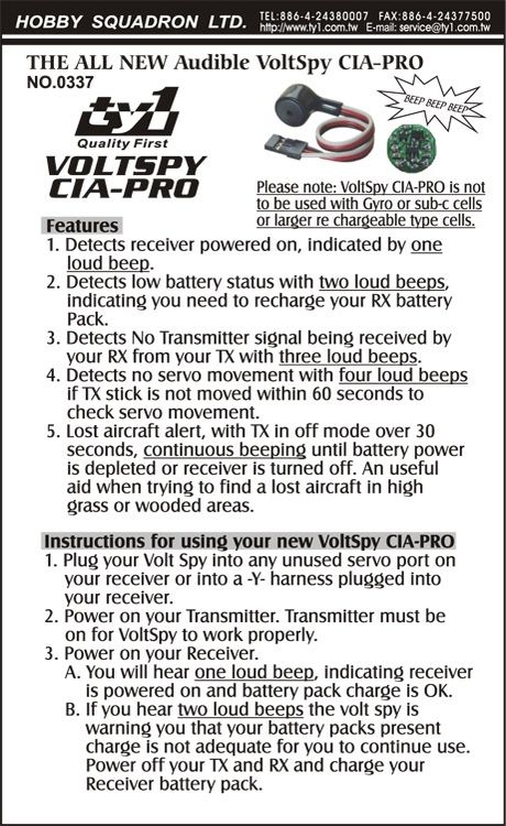 Texson 0337 Texson Ackvakt CIA-Pro 86dB 4.8-6V - 2