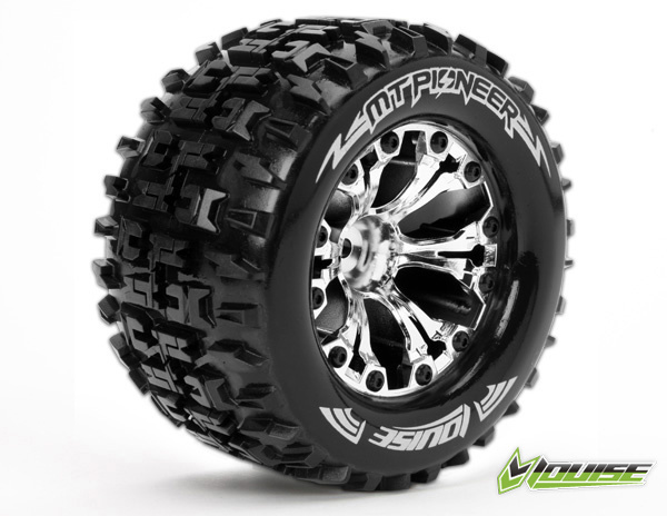 LOUISE RC WORLD L-T3202C Däck & Fälg MT-PIONEER 2,8" Krom 0-Offset (2)