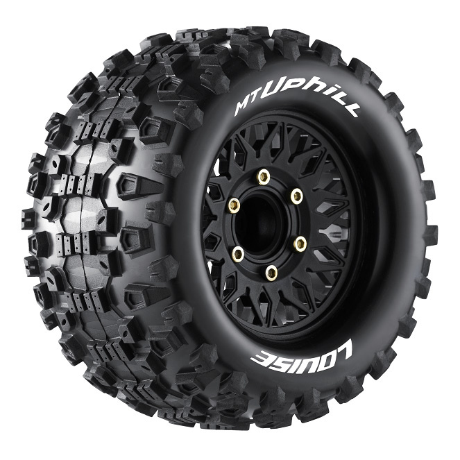 LOUISE RC WORLD LT3204SX Tires & Rims MT-UPHILL 1/10 Soft (Loose 12, 14, and 17 mm Hex) (2)