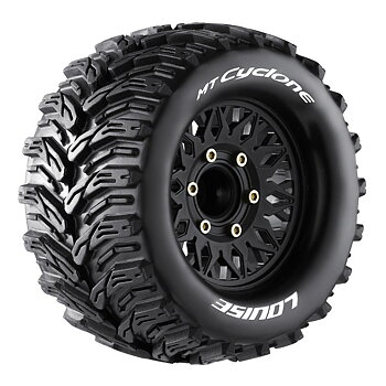 LOUISE RC WORLD LT3226SX Tires & Rims MT-CYCLONE 1/10 Soft (Loose 12, 14, and 17 mm Hex) (2)