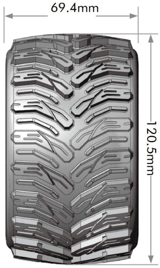 LOUISE RC WORLD LT3226SX Tires & Rims MT-CYCLONE 1/10 Soft (Loose 12, 14, and 17 mm Hex) (2) - 2