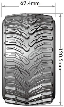 LOUISE RC WORLD LT3226SX Tires & Rims MT-CYCLONE 1/10 Soft (Loose 12, 14, and 17 mm Hex) (2)