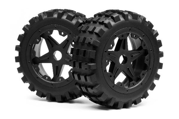 Maverick RC MV24170 BLACKOUT XB MOUNTED WHEEL AND TYRE SET (FRONT) PR - 2