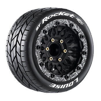 LOUISE RC WORLD LT3311SX Tires & Rims ST-ROCKET 1/10 Soft MFT (Loose 12, 14, and 17 mm Hex) (2)