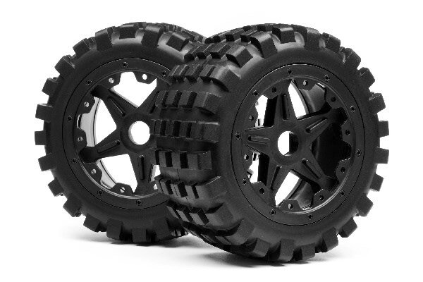 Maverick RC MV24173 BLACKOUT XB MOUNTED WHEEL AND TYRE SET (REAR) PR