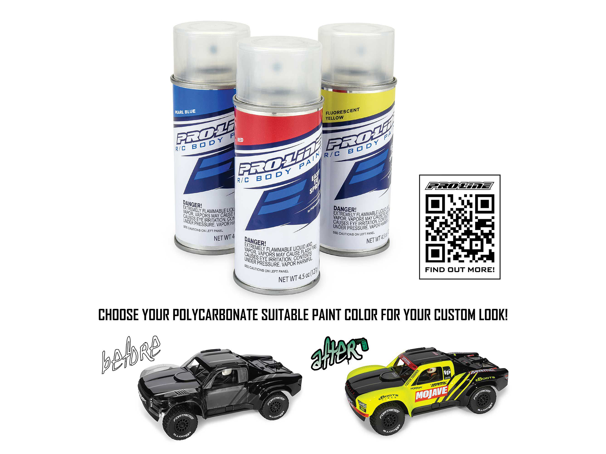 Arrma 1/16 MOJAVE GROM 4X4 RTA KIT Brushed Desert Truck (Battery &amp; Charger Included), Clear/Black - 2