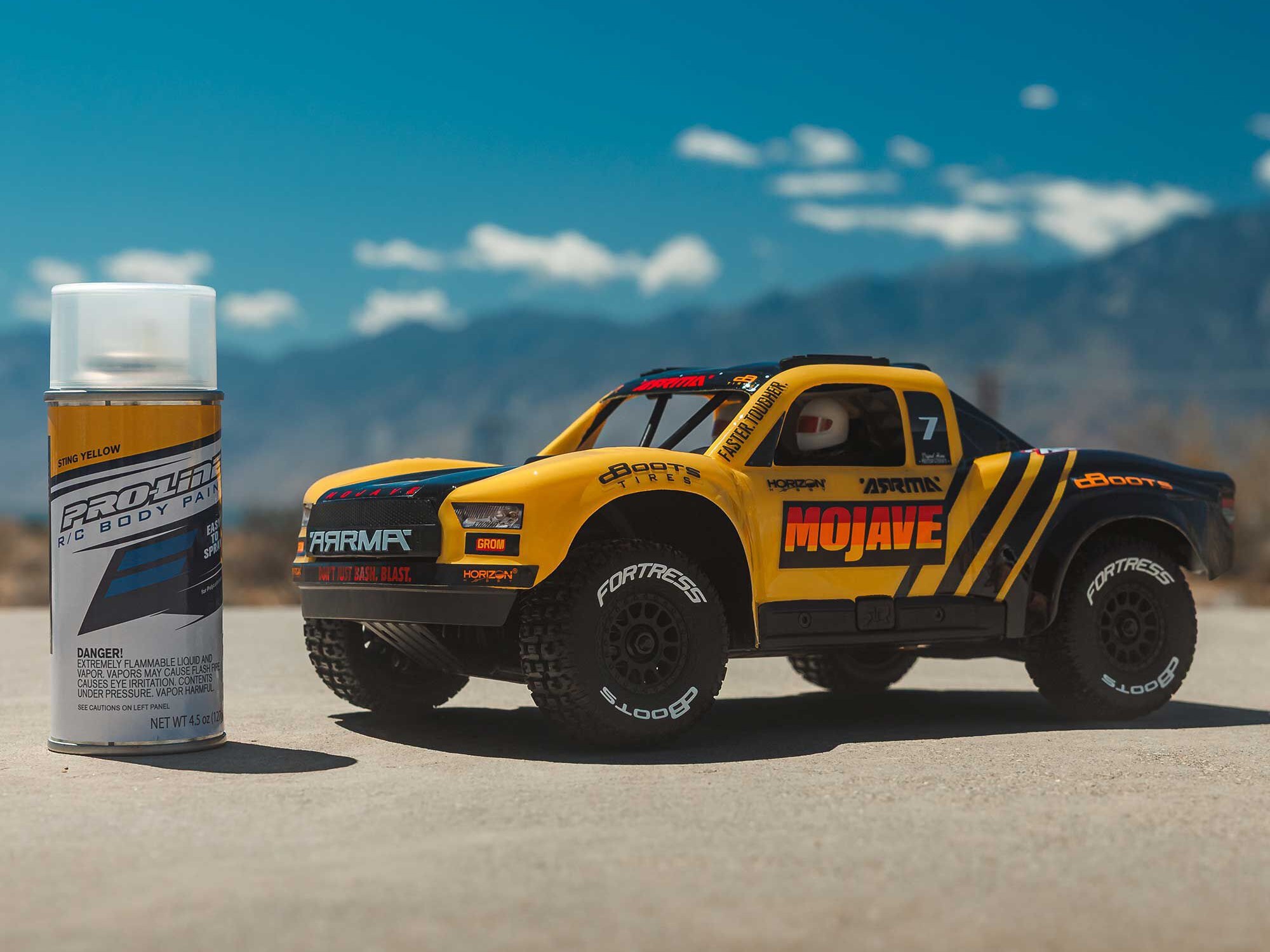 Arrma 1/16 MOJAVE GROM 4X4 RTA KIT Brushed Desert Truck (Battery &amp; Charger Included), Clear/Black - 5