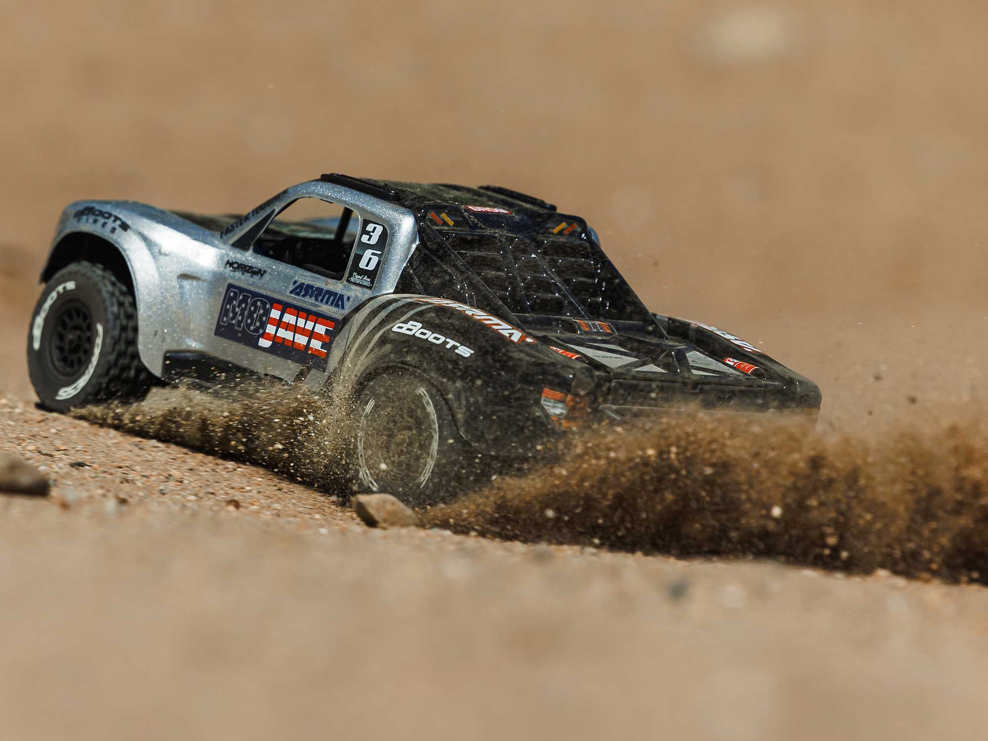 Arrma 1/16 MOJAVE GROM 4X4 RTA KIT Brushed Desert Truck (Battery &amp; Charger Included), Clear/Black - 9