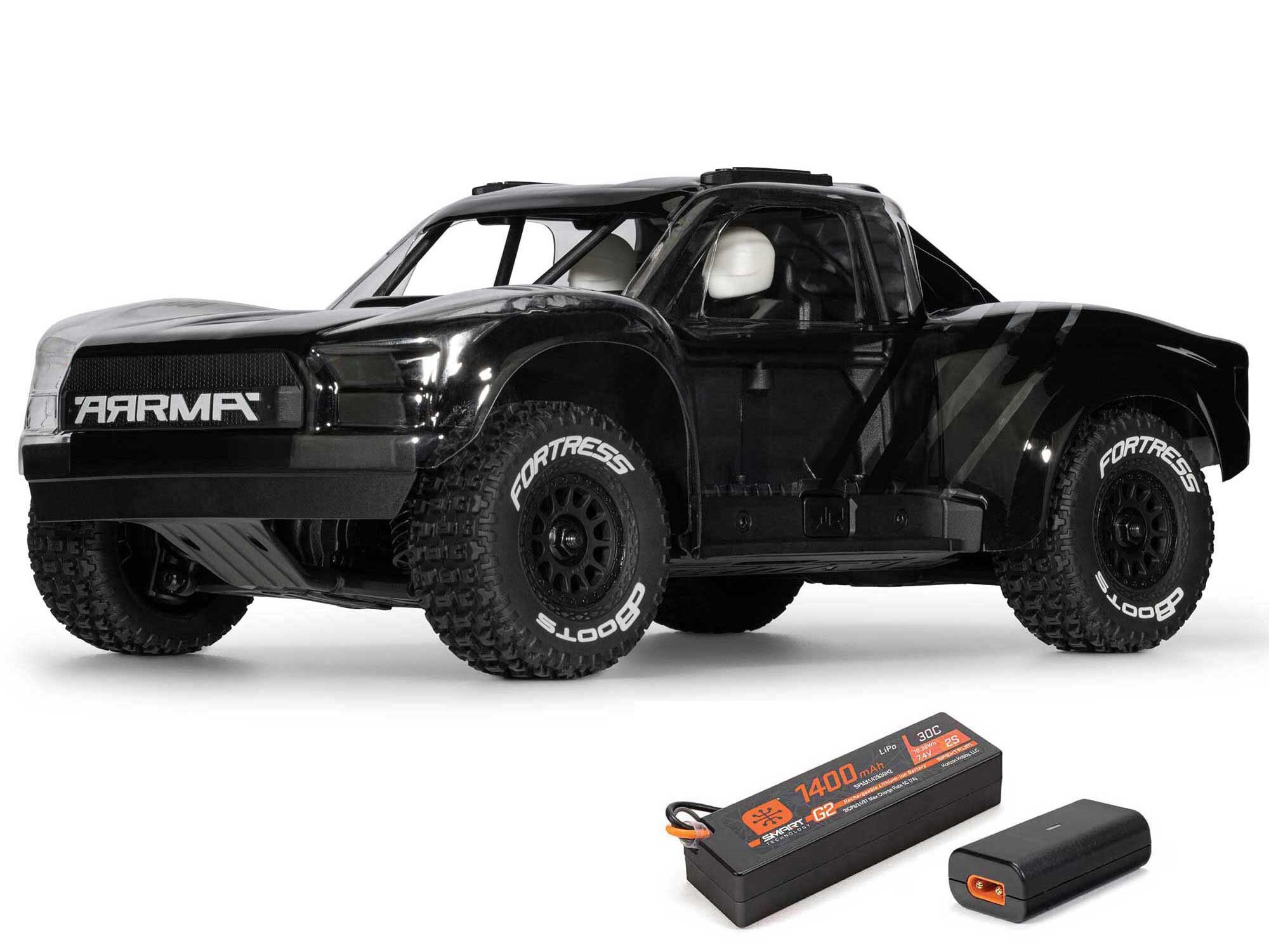 Arrma 1/16 MOJAVE GROM 4X4 RTA KIT Brushed Desert Truck (Battery &amp; Charger Included), Clear/Black