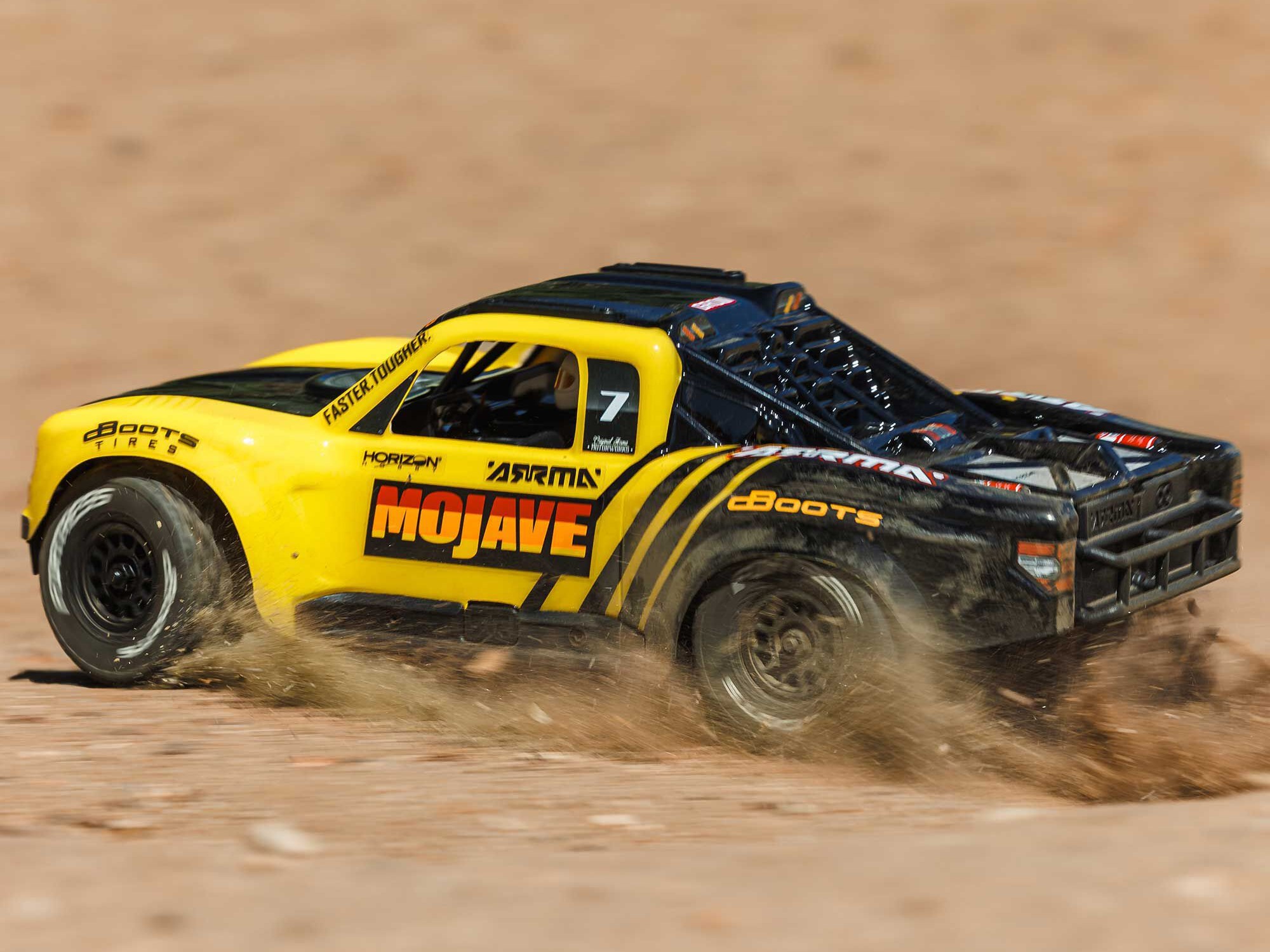 Arrma 1/16 MOJAVE GROM 4X4 RTA KIT Brushed Desert Truck (Battery &amp; Charger Included), Clear/Black - 8