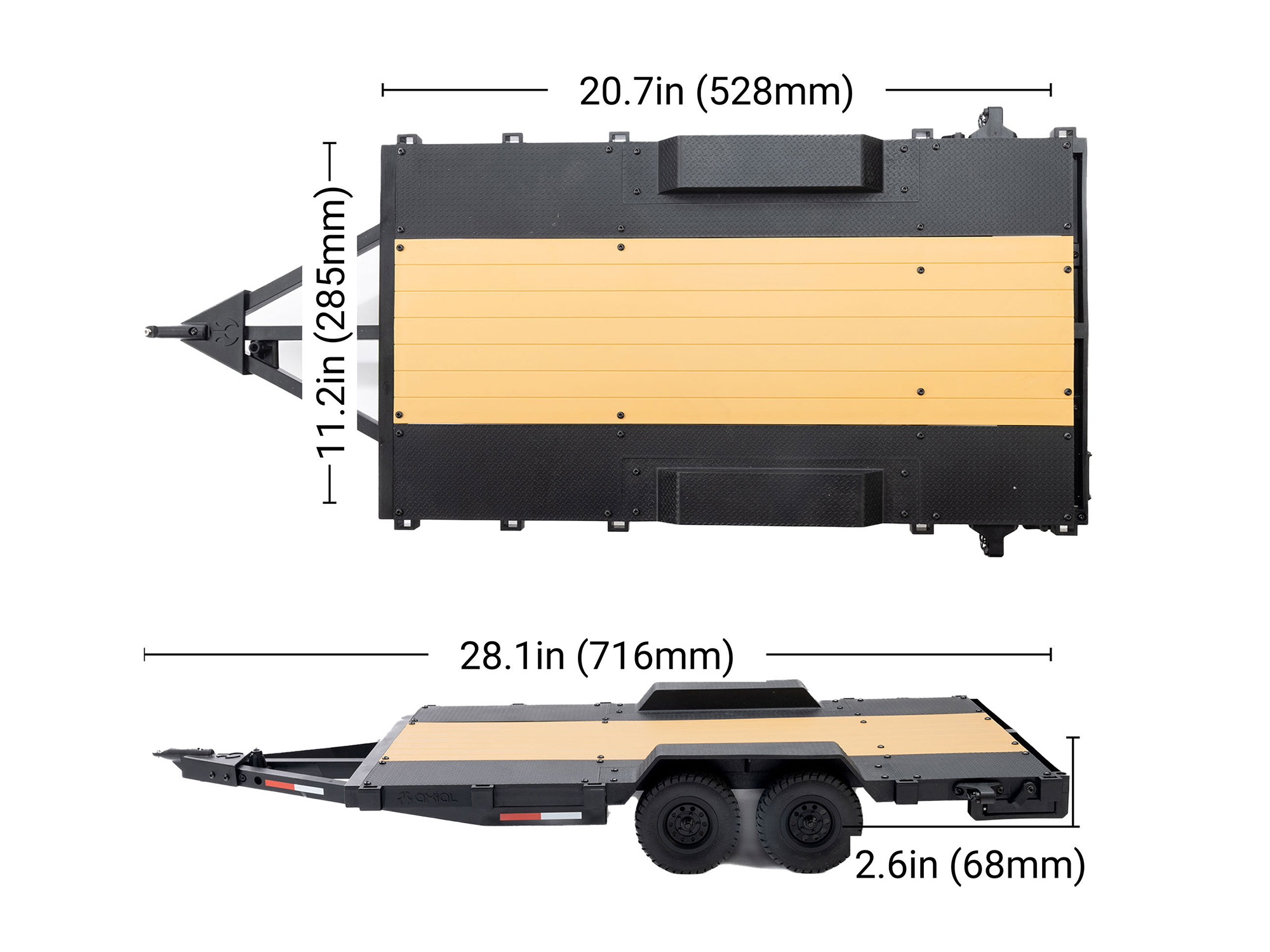 Axial 1/10 SCX10 Flat Bed Vehicle Trailer - 3