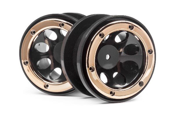 Maverick RC MV25065 WHEELS W/GOLD BEADLOCKS (2PCS)