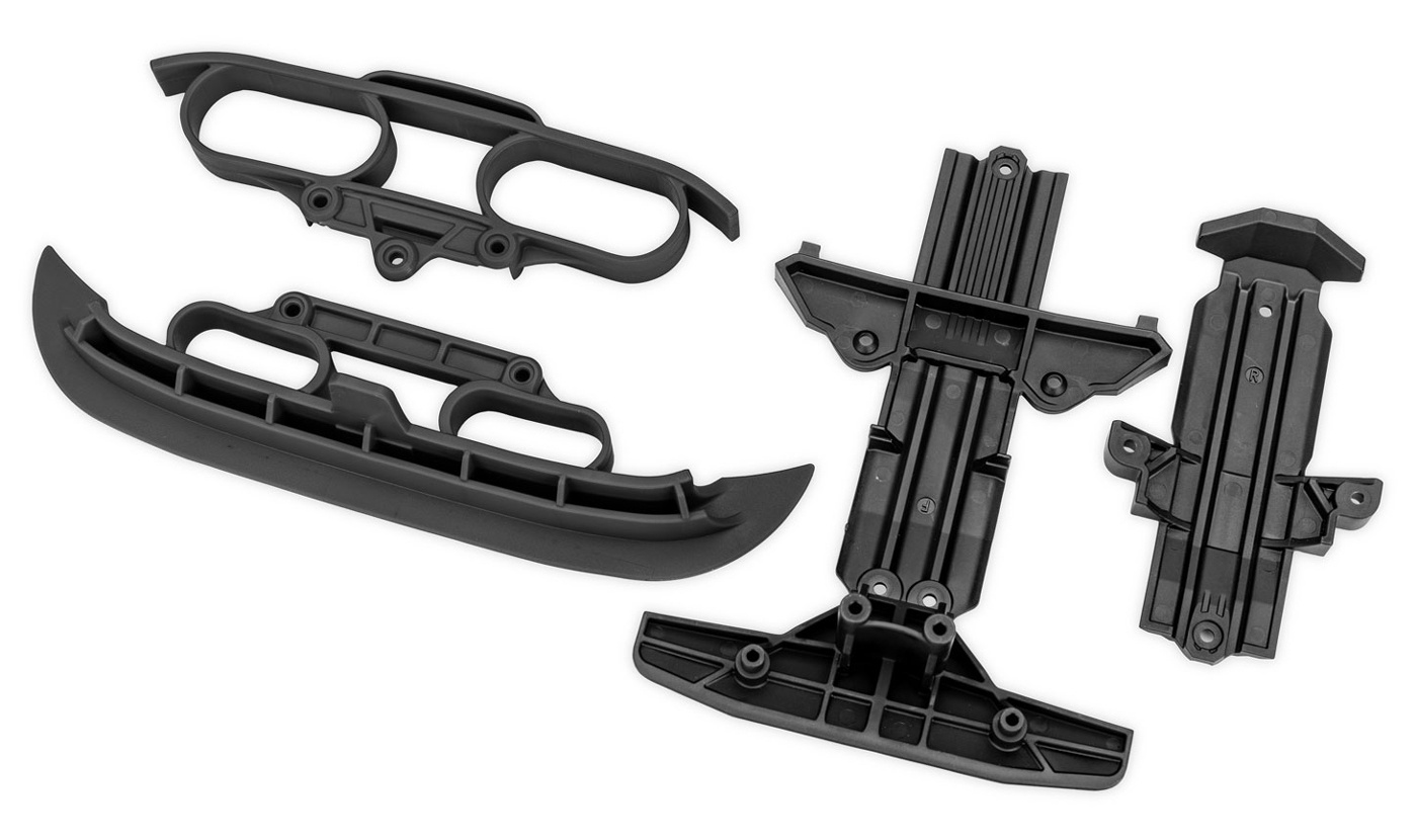 Traxxas 10837-BLK Skidplates Front & Rear + Front & Rear Bumper (Black) Mini Rally