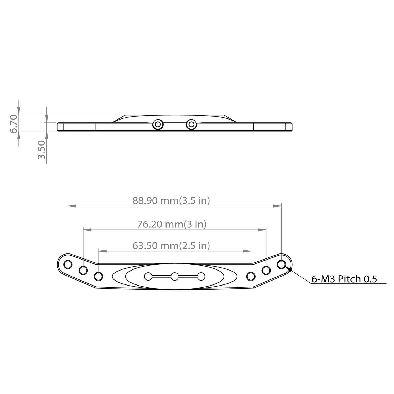 Metal double offset horn Pack (M3, L 2.5/3/3.5 in) (For HBL8X0HBL380) - 2