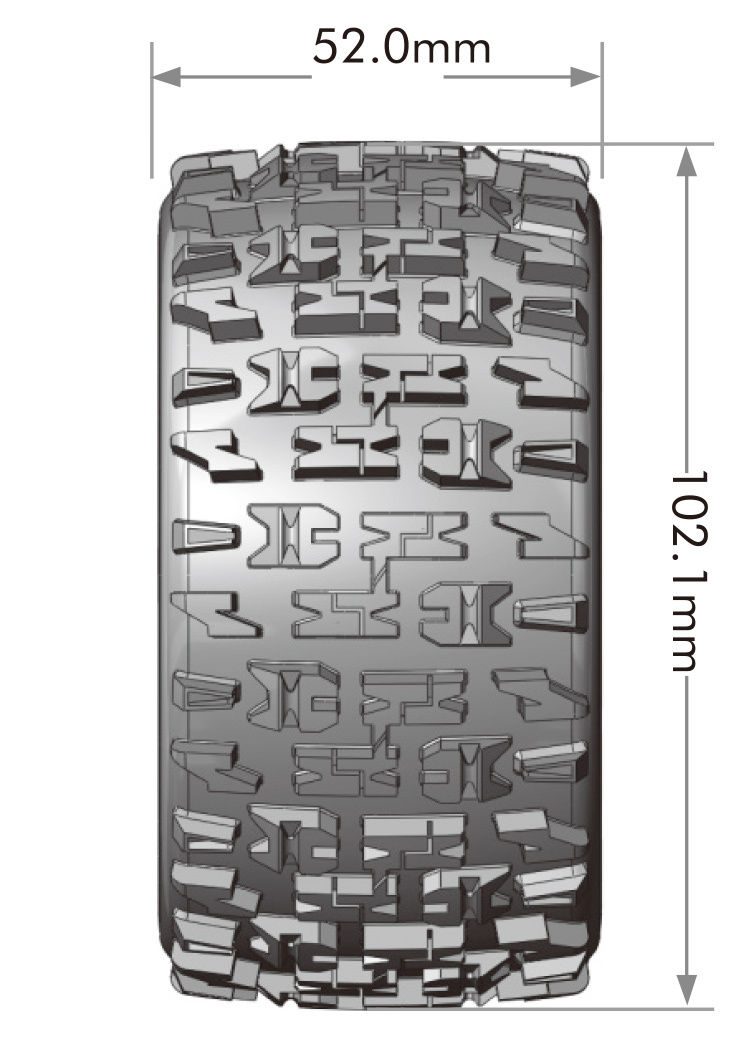 LOUISE RC WORLD LT3389SM Tires & Rims ST-PIONEER Mini Maxx/ XRT (0 &amp; 1/2 Offset Hex) (2) - 2