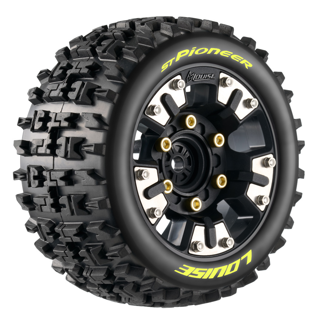 LOUISE RC WORLD LT3389SM Tires & Rims ST-PIONEER Mini Maxx/ XRT (0 &amp; 1/2 Offset Hex) (2)