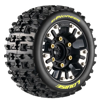LOUISE RC WORLD LT3389SM Tires & Rims ST-PIONEER Mini Maxx/ XRT (0 &amp; 1/2 Offset Hex) (2)
