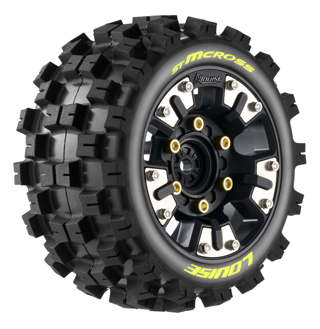 LOUISE RC WORLD LT3390SM Däck & Fälg ST-MCROSS Mini Maxx/ XRT (0 & 1/2 Offset Hex) (2)