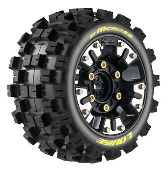LOUISE RC WORLD LT3390SM Tires & Rims ST-MCROSS Mini Maxx/ XRT (0 &amp; 1/2 Offset Hex) (2)