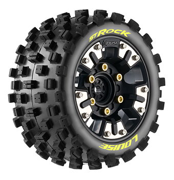 LOUISE RC WORLD LT3391SM Tire & Wheel ST-ROCK Mini Maxx/ XRT (0 &amp; 1/2 Offset Hex) (2)