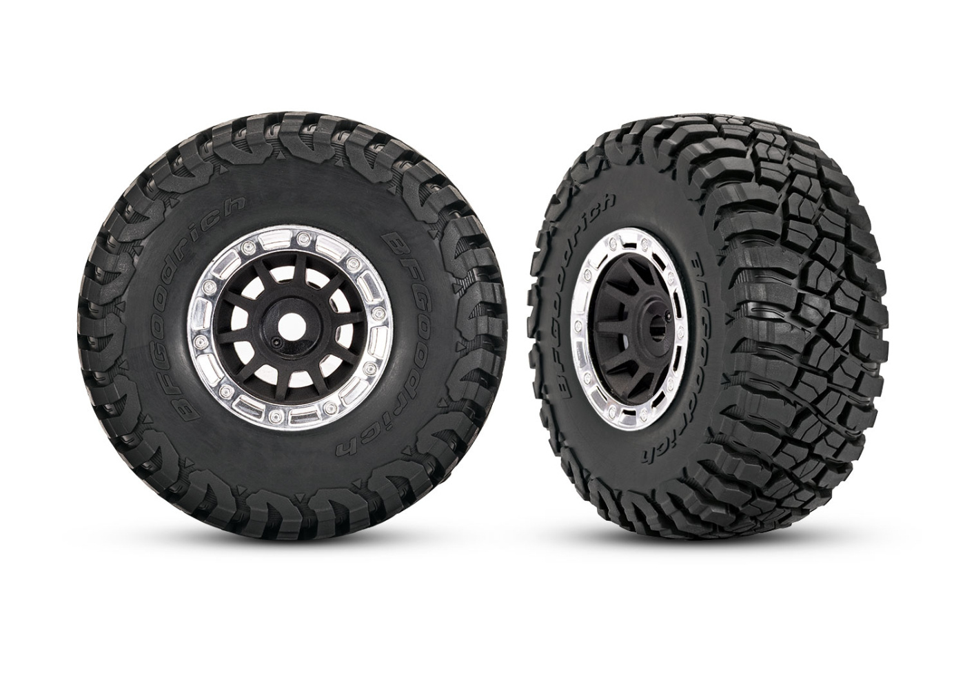 Traxxas 10870-STBLK Tires & Wheels BFGoodrich Mud Terrain/ Mini Slash Chrom/Black (2)