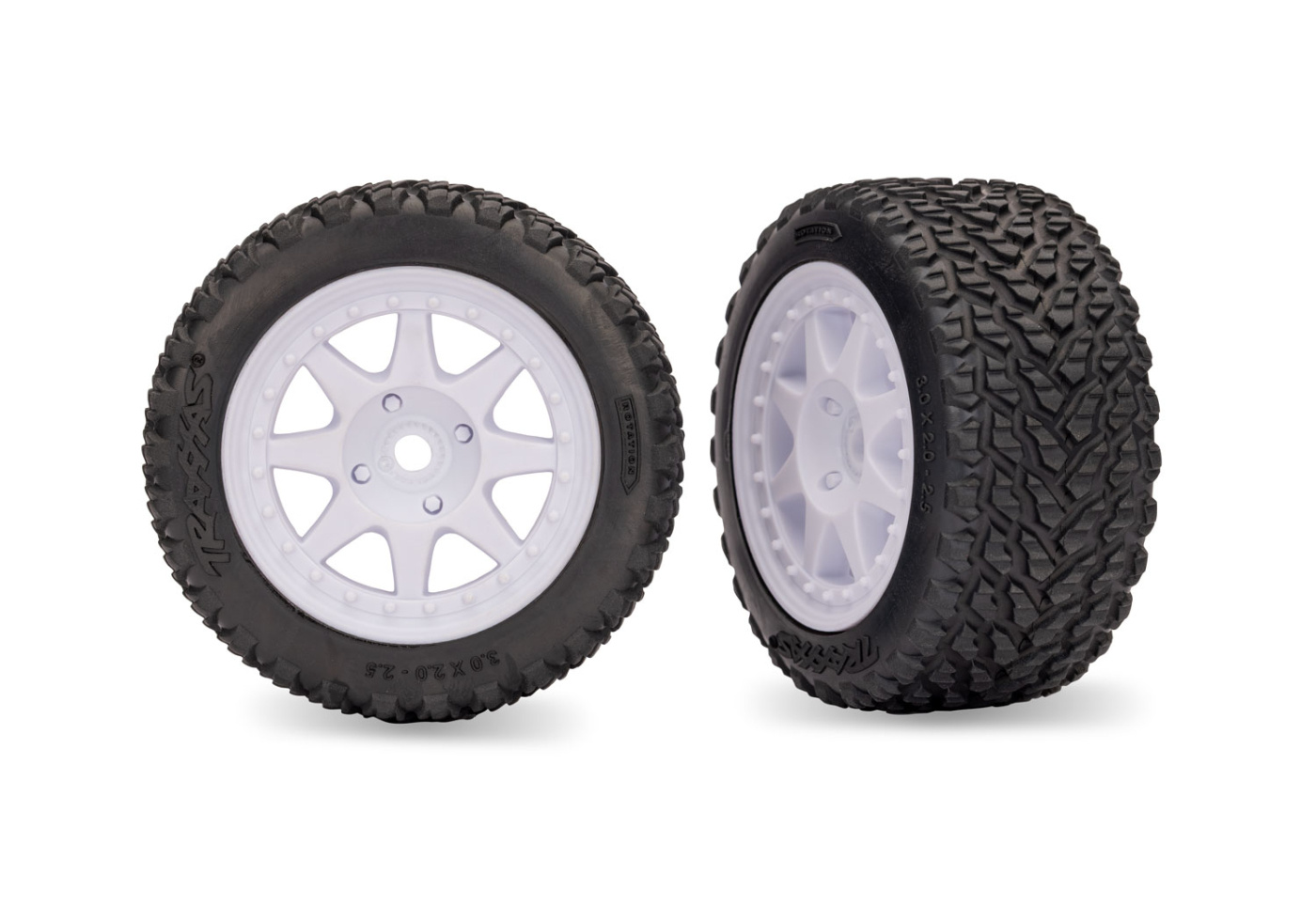 Traxxas 10873-WHT Däck & Fälg Rally / Mini Rally Vit Bak (2)