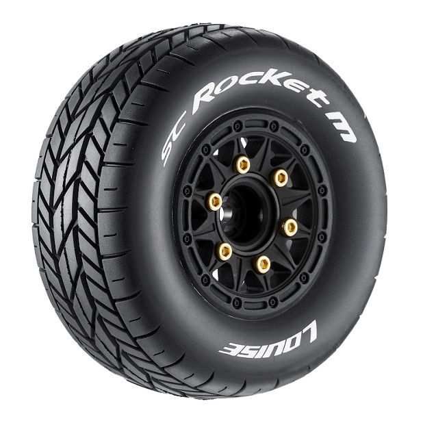 LOUISE RC WORLD LT3228VB Tires & Rims SC-ROCKET M (Loose Hex 4pcs) Super Soft (2)