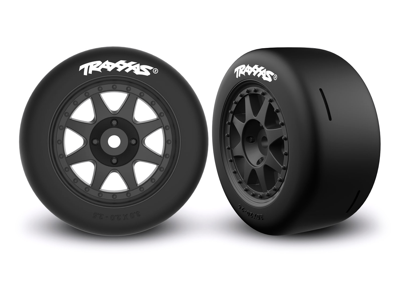 Traxxas 10876-BLK Däck & Fälg Speed Slicks Hard / Mini Rally Svart Fram (2)