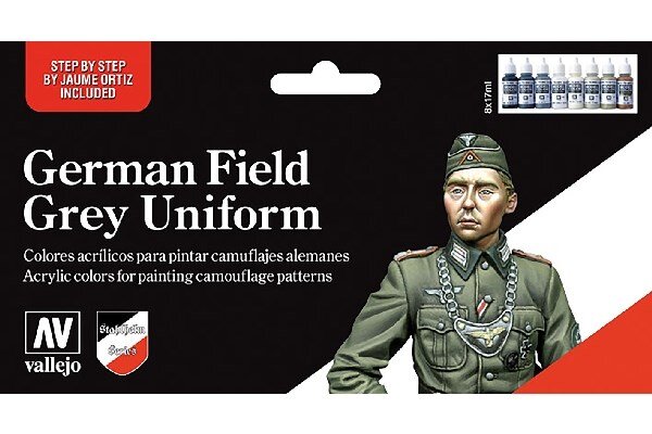 VALLEJO 70181 German Field Grey Uniform-8 color set 17 ml.
