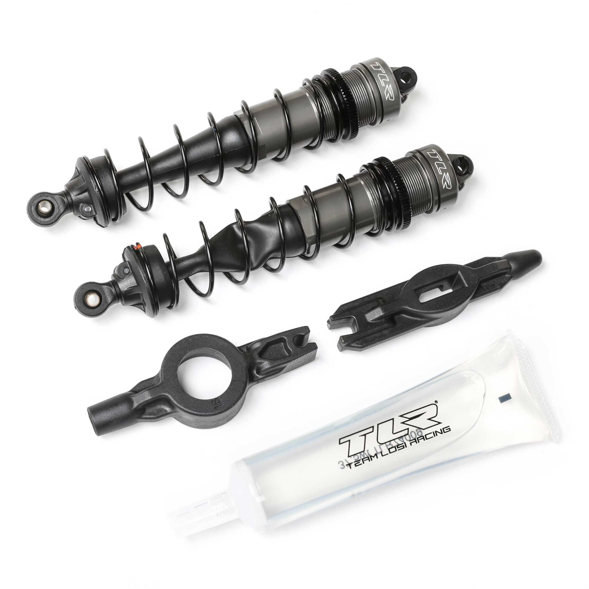 TLR Rear Shock Set, 123mm, Assembled (2): 8X