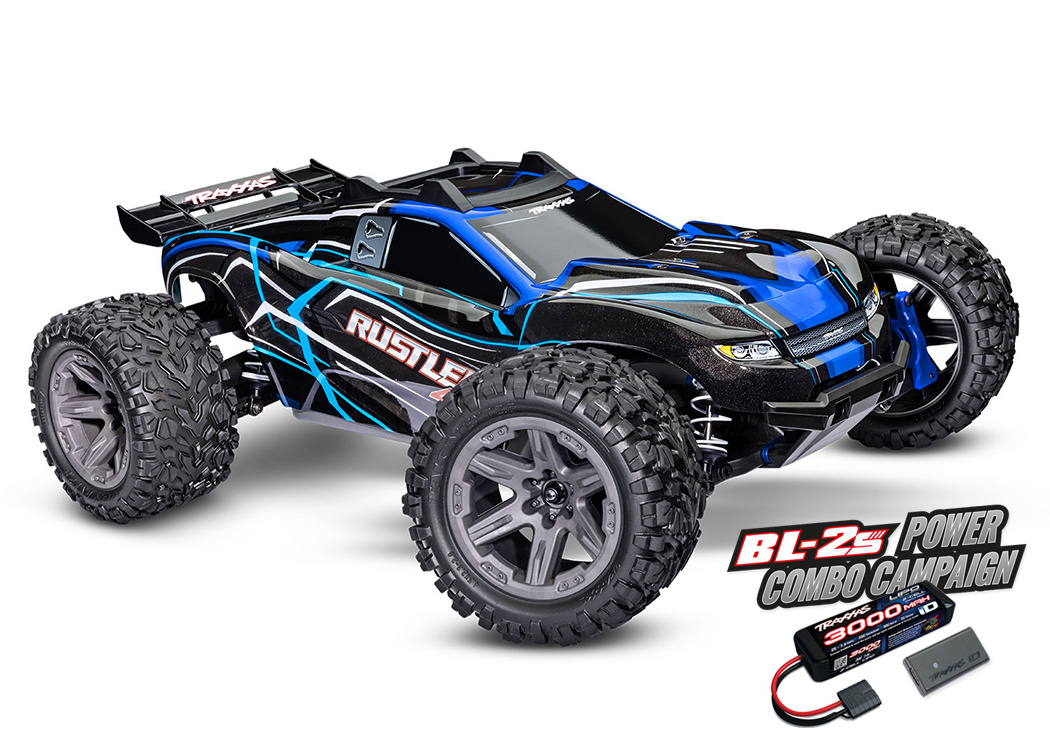 Traxxas Rustler 4x4 BL-2s 1/10 RTR TQ Blå