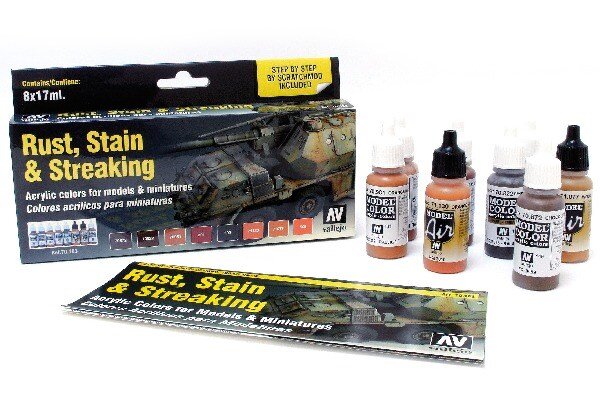 VALLEJO 70183 Rust, Stain & Streaking, 8x17ml