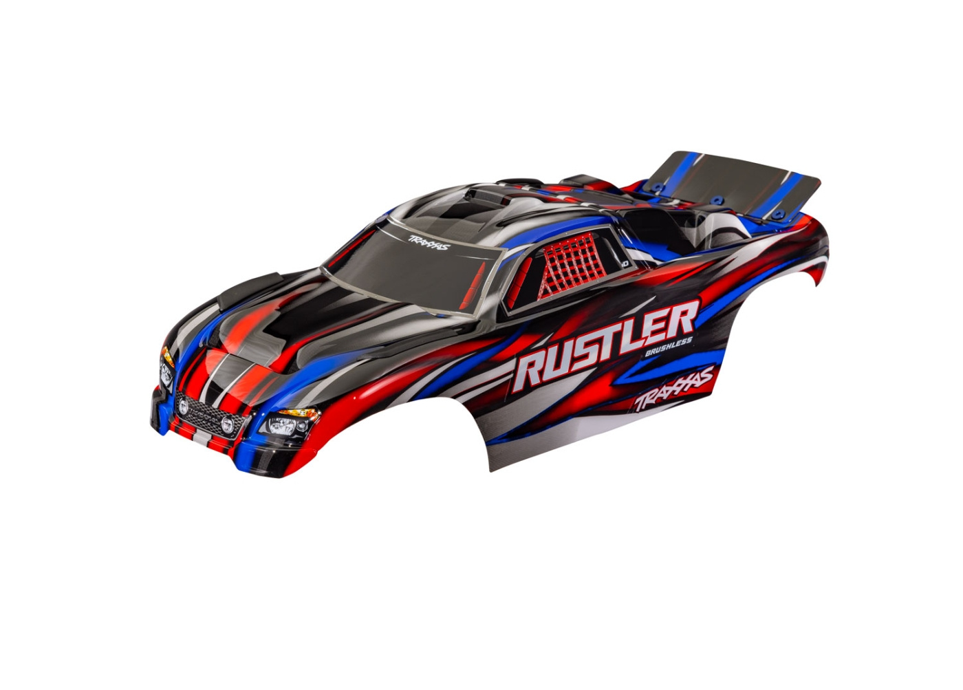 Traxxas 3721-RED Kaross Rustler 2WD Clipless Röd