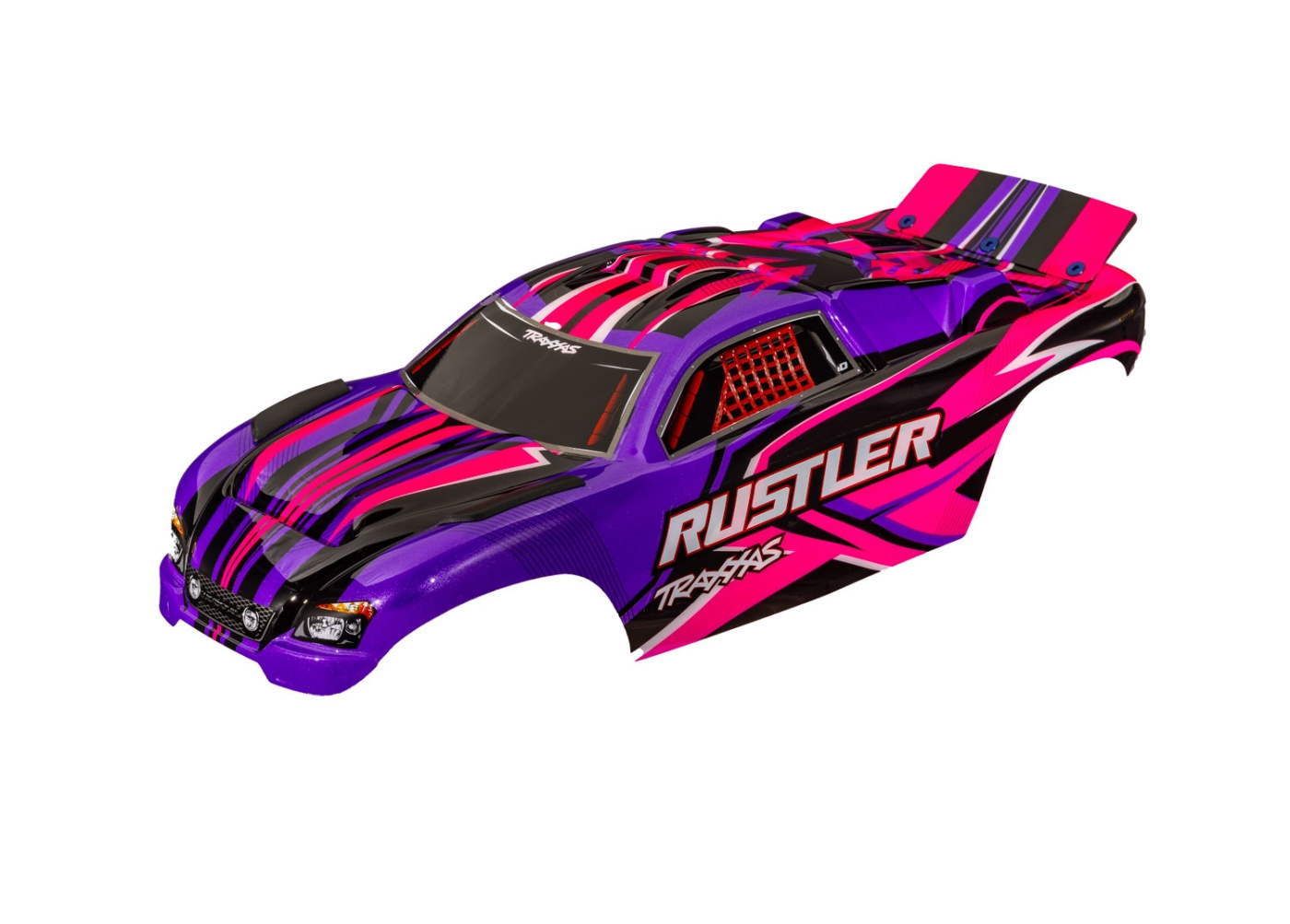 Traxxas 3734-PINK Kaross Rustler 2WD Clipless Rosa