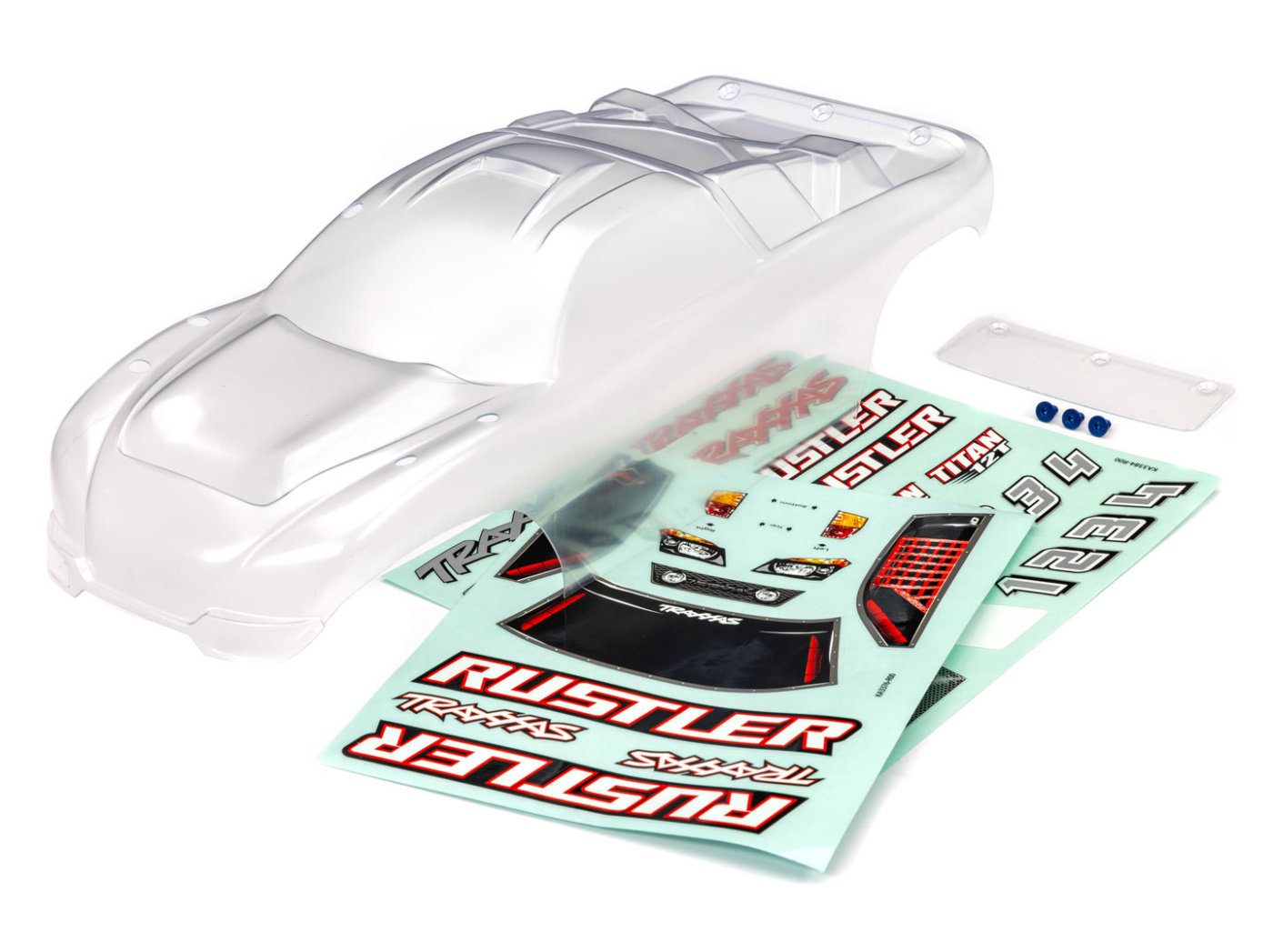 Traxxas 3753 Kaross Rustler 2WD Clipless Omålad