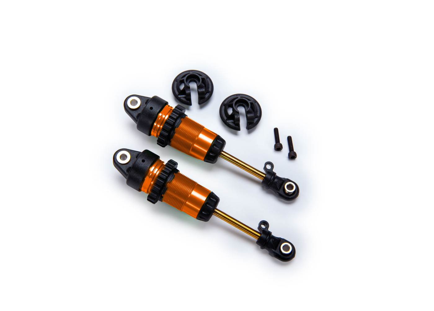 Traxxas 7461-ORNG Stötdämpare GTR Long Orange utan fjädrar (2)