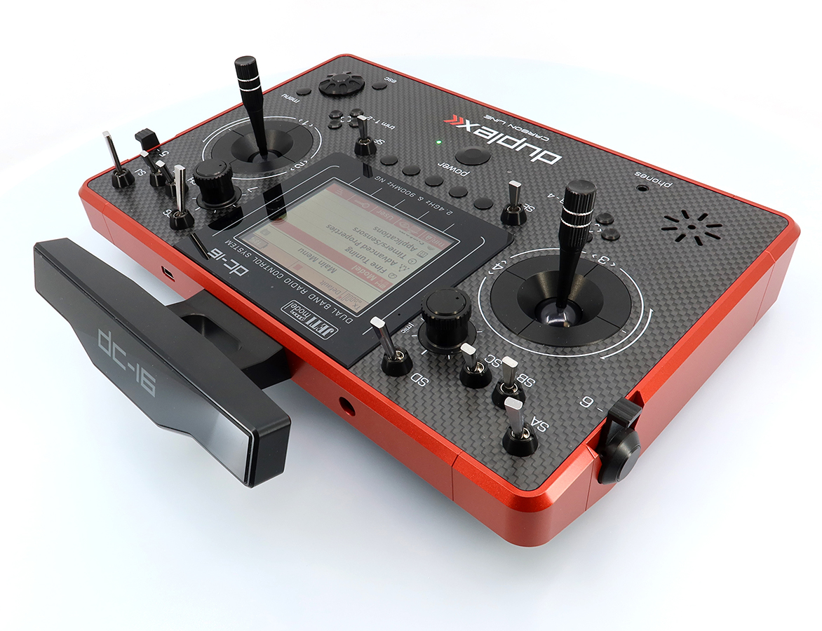 Jeti JDEX-TDC16II-CLRL Transmitter Duplex DC-16 II.- Carbon Line RED Lacquered AS - 11