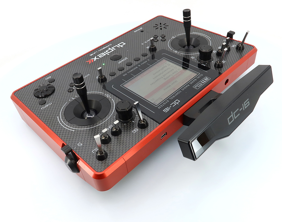 Jeti JDEX-TDC16II-CLRL Transmitter Duplex DC-16 II.- Carbon Line RED Lacquered AS - 10
