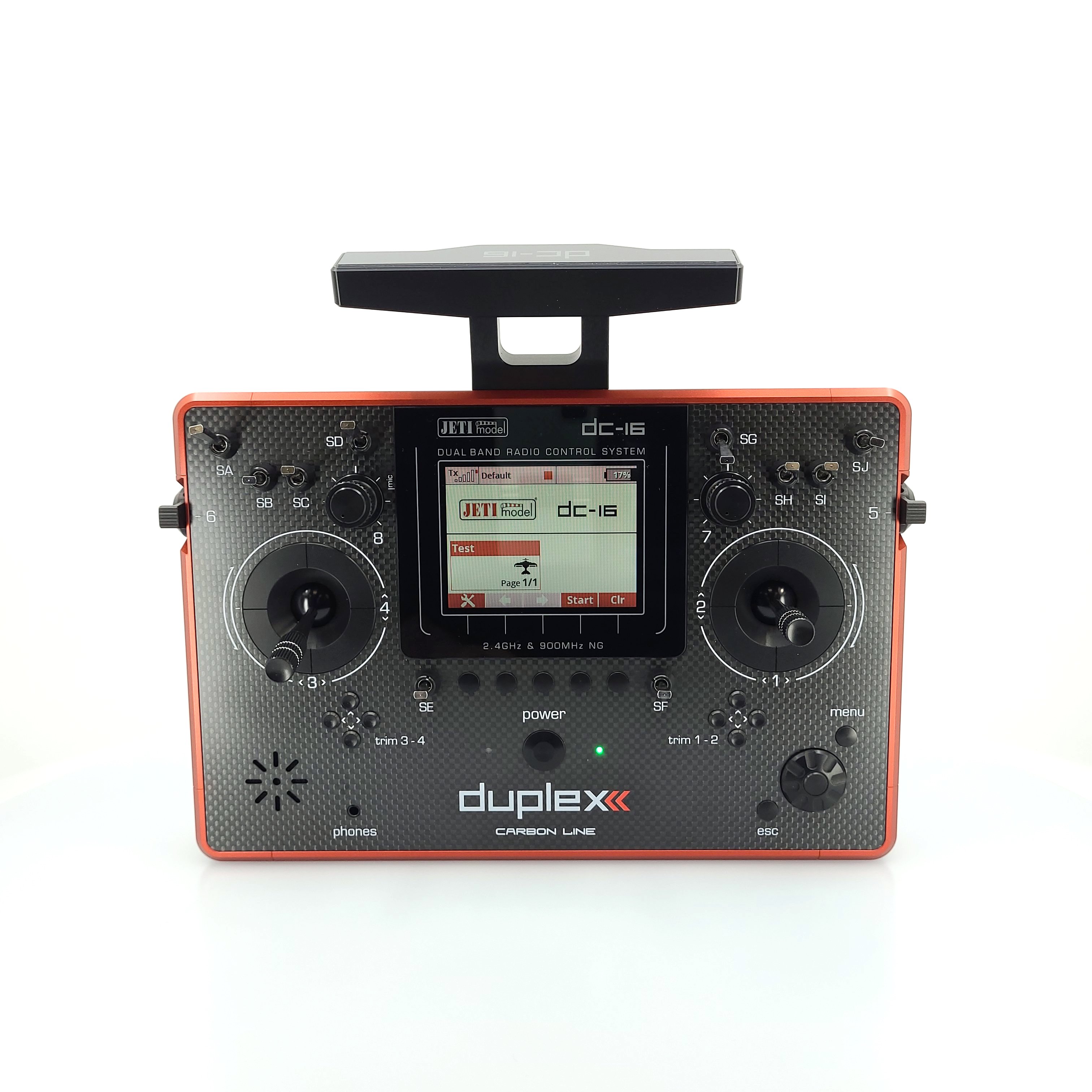 Jeti JDEX-TDC16II-CLRL Transmitter Duplex DC-16 II.- Carbon Line RED Lacquered AS - 22