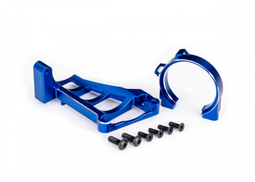 Traxxas 10261-BLUE Motorfäste Fram & Bak Set Alu Blå Maxx