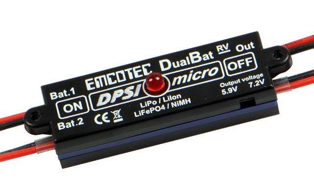 DPSI Micro DualBat 5.9V/7.2V F3A Edition dual power supply