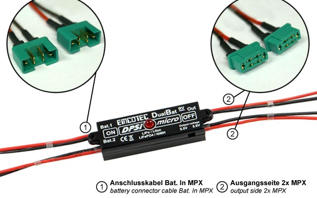 DPSI Micro DualBat 5.9V/7.2V MPX-2xMPX - 2