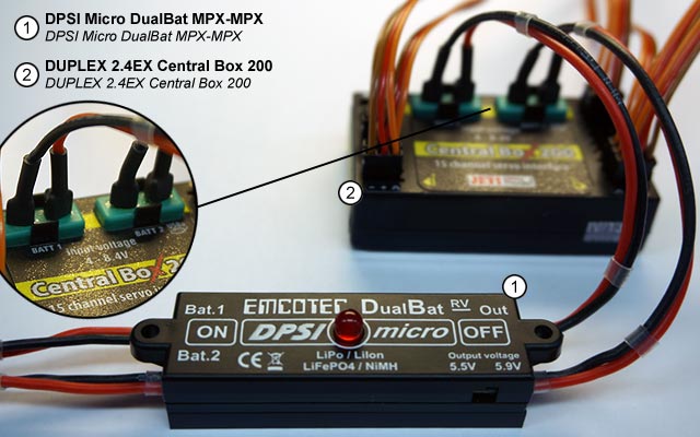 DPSI Micro DualBat 5.9V/7.2V MPX-2xMPX - 3