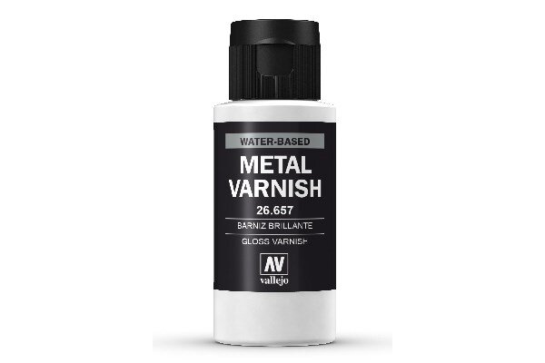 VALLEJO 26657 Auxiliary Gloss Metal Varnish, 60ml.
