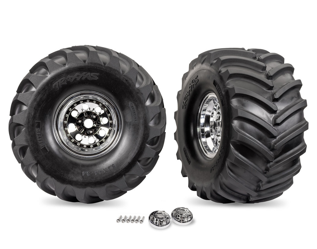 Traxxas 7696 Tire &amp; Wheel Terra Groove Chrome X-Maxx MT (2)